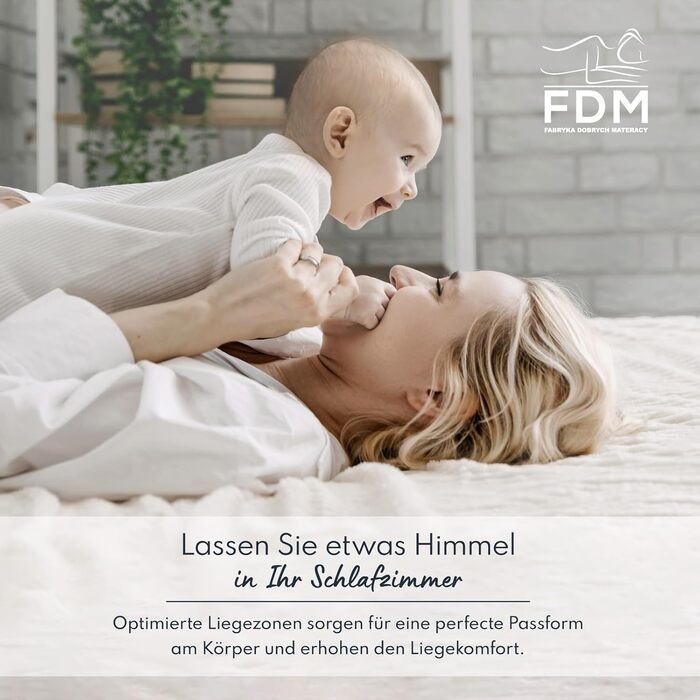 Матрац FDM 80x160 см, рівень жорсткості H3, висота 16 см, дитячий матрац, пінополіуретановий матрац, HR-піна, пінополіуретан, гречка, 7 зон комфорту з гіпоалергенним покриттям, чохол преміум-класу, що прається, сертифікований Oeko-Tex, Paulo 80 x 160 см