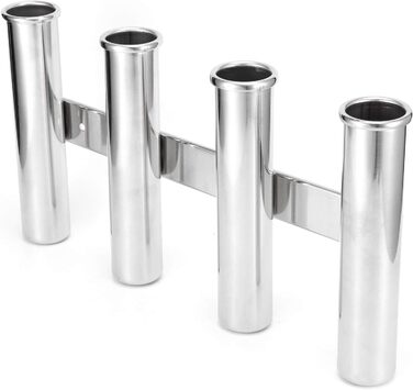 Тримач для вудки KIMISS з 4 трубками з нержавіючої сталі для кріплення на човні та яхті - вертикальне кріплення для безпечної риболовлі в морському середовищі