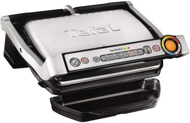 Контактний гриль Tefal OptiGrill, 6 програм, індикатор рівня приготування, знімні пластини, ручний режим, електрогриль, нержавіюча сталь, GC712D12
