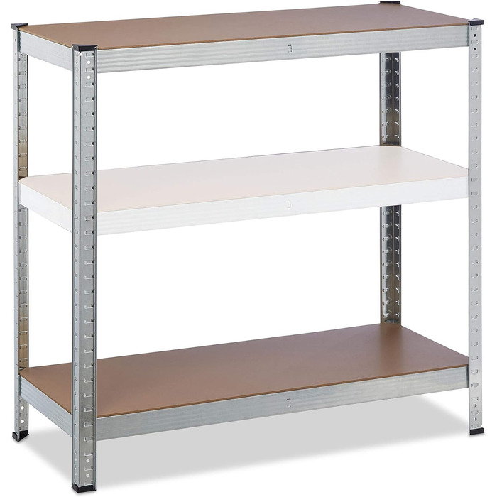 Міцний стелаж Relaxdays, 2 шт., розміри В/Ш 180x90x45 см, вантажопідйомність 1325 кг, 5 полиць, для комори, підвалу та гаража, сталь, МДФ, оцинкований