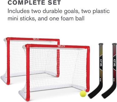 Набір для хокею SKLZ Pro Mini, з 2 воротами, 2 ключками та 1 м&39ячем, один розмір, червоний, унікальний розмір