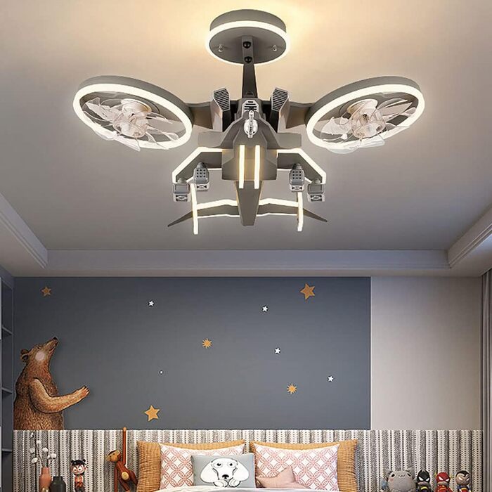 Вт світлодіодний стельовий світильник з регулюванням яскравості, стельовий вентилятор зі світлодіодним підсвічуванням, регульовано