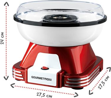 Машина для виробництва солодкої вати для дому з аксесуарами Ретро-машина для виробництва солодкої вати Ностальгія з паличками від солодкої вати та мірною ложкою Солодка вата для дитячої вечірки Червоний Білий