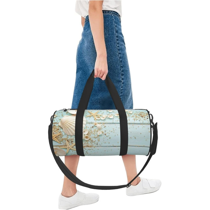 Спортивна сумка, дорожня сумка, пляжна палатка, морська колекція, вінтажний стиль, бохо-принт, сумка для ночівлі, чорний колір, універсальний розмір, сумка для подорожей