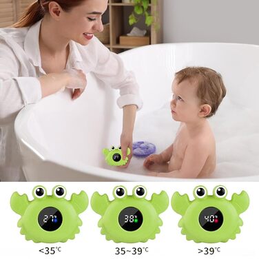 Датчик температури для дитячої ванни, термометр для ванної кімнати у формі краба, водонепроникний портативний компактний водонепро