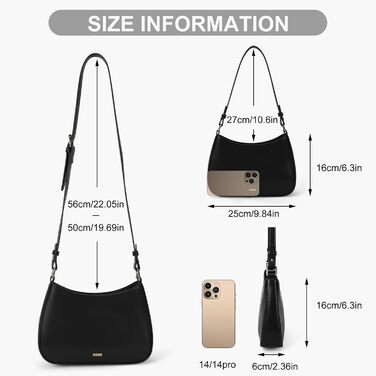 Сумка-клатч Y2K, жіноча напівмісяць хобо, шкіряна сумка з верхньою ручкою, кросбоді сумка, червоний гаманець осінньої моди Y2K A01-чорний