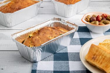 Алюмінієвих лотків, 1400 мл, одноразові лотки з кришками для транспортування, заморожування та приготування їжі, 100