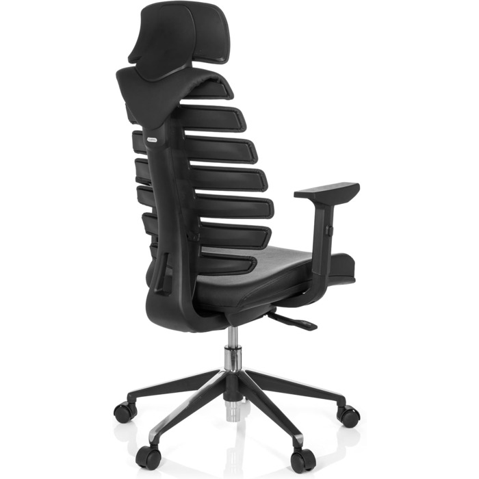 Офісне крісло Ergo LINE II PRO, 71 x 45 x 60 см, натуральна шкіра / алюміній, чорний