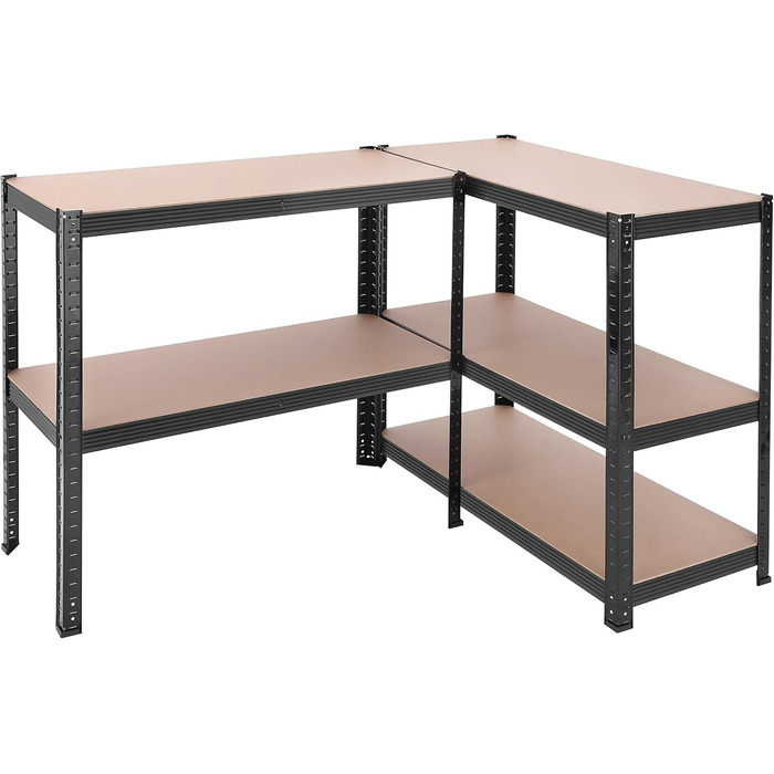 Надміцний стелаж, Підвальний стелаж, Стелаж для зберігання, 40 x 90 x 180 см, Стелаж зі сталевим каркасом, Вантажопідйомність до 875 кг, 5 регульованих полиць, Чорний GLR040B01 40 x 90 x 180 см Чорний