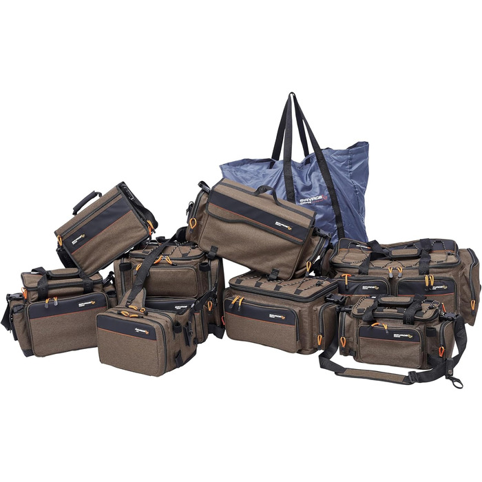 Сумка Savage Gear System Travel Bag - міцна сумка для рибалок, водонепроникна сумка для спорядження з кількома відділеннями, для використання на човні, березі та на природі, розмір M, коричневий