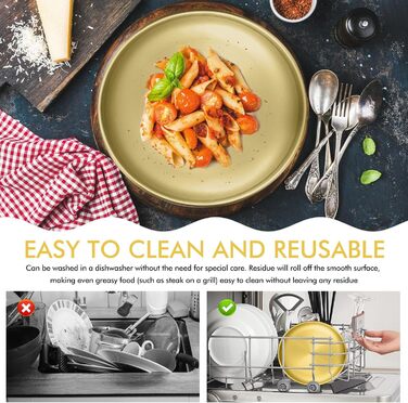 Набір з 4 золотих підносів, діаметр 23 см Сервірувальні підноси з нержавіючої сталі 201, декоративні тарілки золотого кольору, круглі підноси для кухні, ресторану, кафе, кемпінгу та вечірок