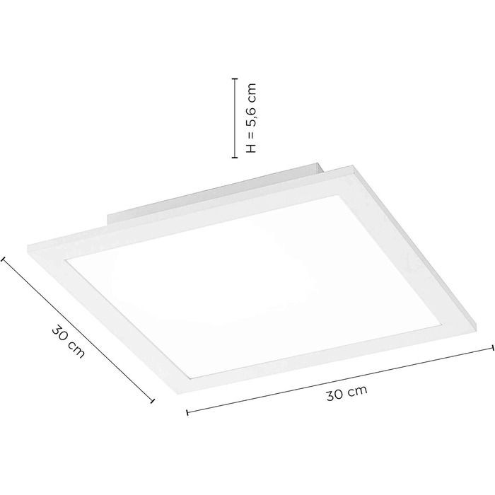 Світлодіодна панель SellTec 30x30, світлодіодний стельовий світильник, білий Стельовий світильник нейтральний білий - денне світло білий - 4000 Кельвін, для офісу, вітальні, кухні та ванної кімнати