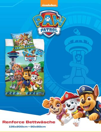 Постільна білизна Paw Patrol підковдра 135x200 80x80 бавовна - дитяча постільна білизна для дівчаток та хлопчиків - 2 шт. и - 1 на