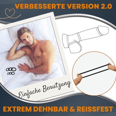 Набір кілець для пеніса Long.Session із силікону - ПОКРАЩЕНА ВЕРСІЯ 2.0 - Як кільця для пеніса та яєчок для чоловіків - Кільця для члена для міцнішої та тривалої ерекції - Кільце для пеніса та кільця для яєчок