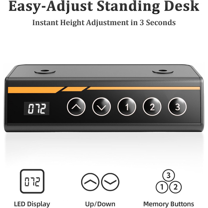 Стіл Claiks з регульованою висотою, електричний, 120x60 см, стіл з регульованою висотою для роботи стоячи, біла рама/біла поверхня, 120x60 см білий