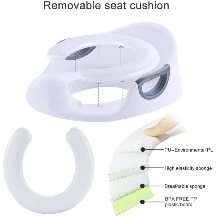 Дитяче сидіння для унітазу, для хлопчиків і дівчаток, приблизно від 12 місяців до 7 років, з бічними ручками, з захистом від бризо