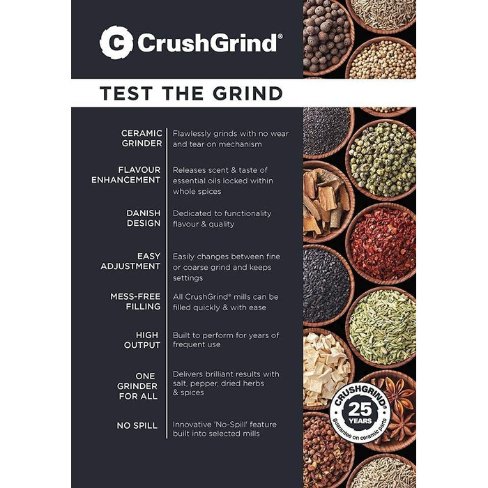 З керамічним подрібнювачем - Поставляється в красивій подарунковій коробці для гурмана (168 мм, нержавіюча сталь) - ука 168 мм (1 упаковка) нержавіюча сталь