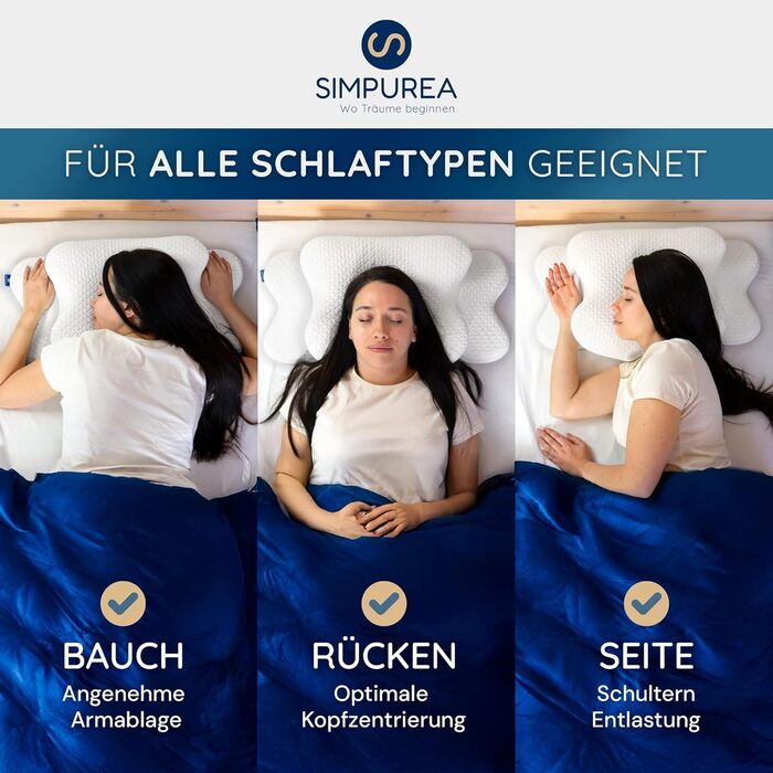 Ортопедична подушка для сну Бамбук Ергономічна подушка для підтримки шиї з в&39язкопружною піною з ефектом пам&39яті та дихаючою чохлом з бамбукового волокна Для сну на спині, боці та животі. Білий бамбук.