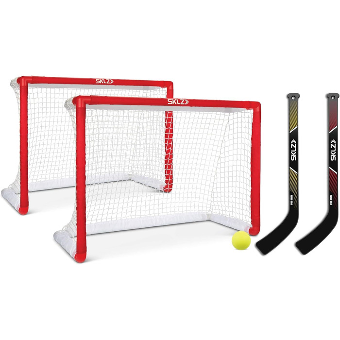 Набір для хокею SKLZ Pro Mini, з 2 воротами, 2 ключками та 1 м&39ячем, один розмір, червоний, унікальний розмір