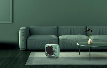 Тепловентиляторний обігрівач, холод та тепло, регульований термостат, ручка для перенесення, 2000 Вт, зелений, 808 Vintage