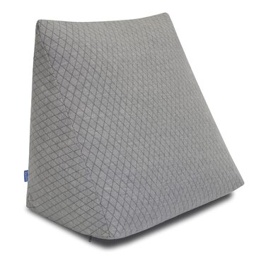 Подушка для спини Badum - Клиноподібна подушка для ліжка - 60 x 50 x 30 см - Подушка для книги, дивана, дивана, подушка для читання, подушка для читання, перегляду телевізора, чохол, який можна прати, регульована товщина