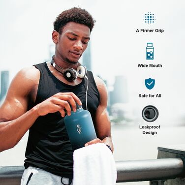 Пляшка для води 1,8 л, ізольована соломою та 3 кришками, охолоджуюча пляшка, півлітра, глечик для води, галактика, велика, металев