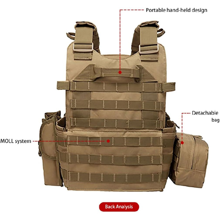 Тактичне спорядження TS TAC-SKY Airsoft Військовий тактичний жилет Molle Бойовий штурмовий бронежилет Тактичний жилет CS Відкритий одяг для мисливців (Колір ACU, Розмір Один розмір) Один розмір Acu