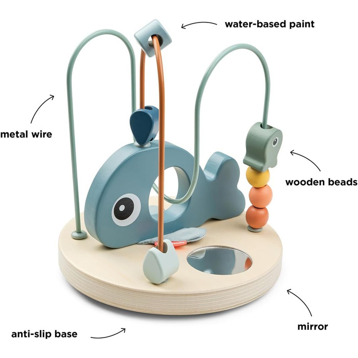 Петля для розвитку моторики Done by Deer Wally Blue - розвиває дрібну моторику вашої дитини - іграшка для розвитку моторики, іграшка Монтессорі, дерев'яна іграшка від 1 року