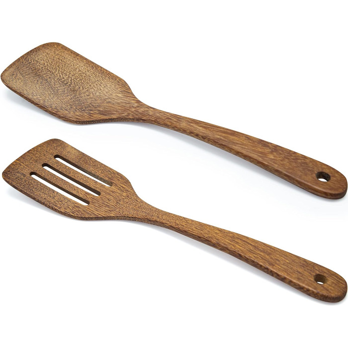 Шпатель Дерево, Набір з 2 шпателів Дерев'яні кухонні гаджети, Велика дерев'яна лопатка 30 см Посуд Turner Посудомийна машина з ант