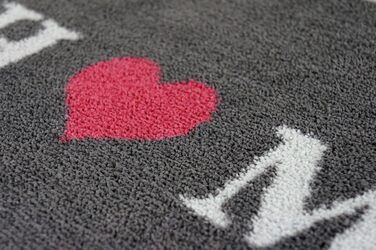 Килимок з мікрофібри 40x70 см / Пухнастий килимок з функціональною мікрофіброю для надійного уловлювання вологи та бруду / миється та нековзкий (темно-сірий - Home)