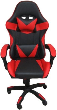 Регульоване м&39яке ігрове крісло з колесами чорного та червоного кольорів - Kiter
