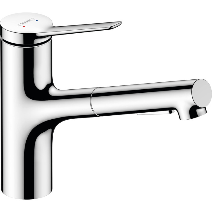 Кухонний змішувач hansgrohe Zesis M33 з висувною лійкою, 2 режими струменя, висота виливу 150 мм, поворот на 150, хром, 74800000