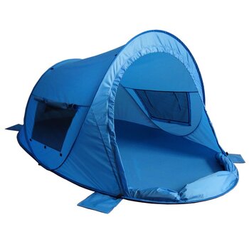 Пляжний навіс для активного відпочинку Zack Premium Family, розкладний пляжний навіс, що закривається, сертифікований сонцезахисний фактор UV 80 для пляжу, синій