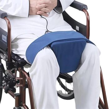 Клиноподібний розпірник для коліна з гелевою подушкою, ременями для фіксації ніг, подушка для позиціонування коліна для інвалідного візка з регульованими ременями для відновлення після операції відведення стегна (синя)