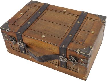 Дерев&39яний футляр для зберігання сумки Taidda у вінтажному стилі, багатофункціональна портативна валіза з потертим виглядом, органайзер для одягу, іграшок, фотореквізиту з сільським дизайном (малий) повсякденний