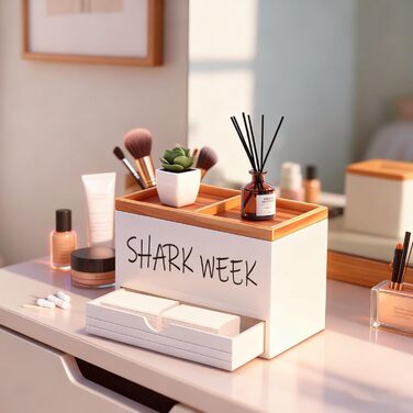 Коробка для зберігання тампонів з 3 відділеннями, кришкою та шухлядою дерев&39яний органайзер для ванної кімнати диспенсер для ватних дисків, ватних паличок, тампонів та гігієнічних прокладок