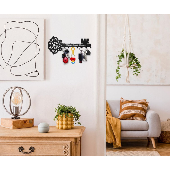 Дошка для ключів сучасна, скелетний ключ, домашній гачок для ключів, настінний тримач для ключів, вішалка для ключів з 7 гачками,