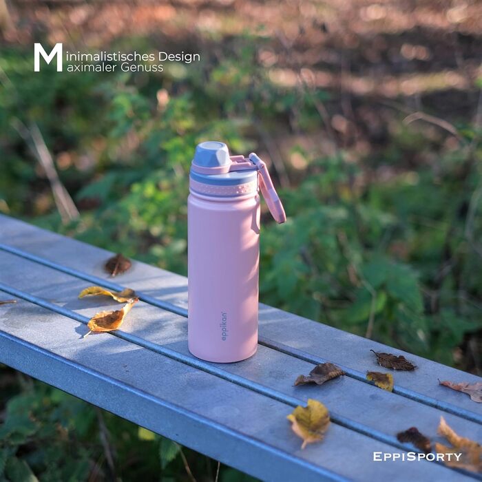 Термос EppiSporty-EPPIKAN 750 мл 100 герметичний Нержавіюча сталь Спортивна кришка Без BPA Для спорту/університету/школи Гарячий/холодний (пастельний фіолетовий) 750 мл