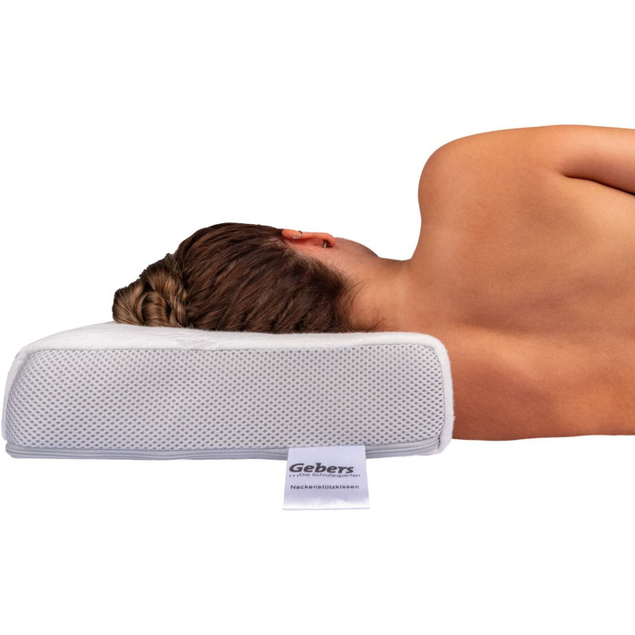 Підтримуюча подушка для шиї Traumschloss Comfort - регульована по висоті, подушка для зняття тиску з в&39язкопружним пінопластовим ядром (RG50) та дихаючим, стійким подвійним в&39язаним чохлом - 30x60 см, 10 см