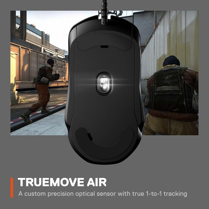 Ігрова миша - Оптичний датчик TrueMove Air з 18CPI - 9 програмованих кнопок - Вага 85 грамів, чорна Rival 5 дротова чорна, 5 -