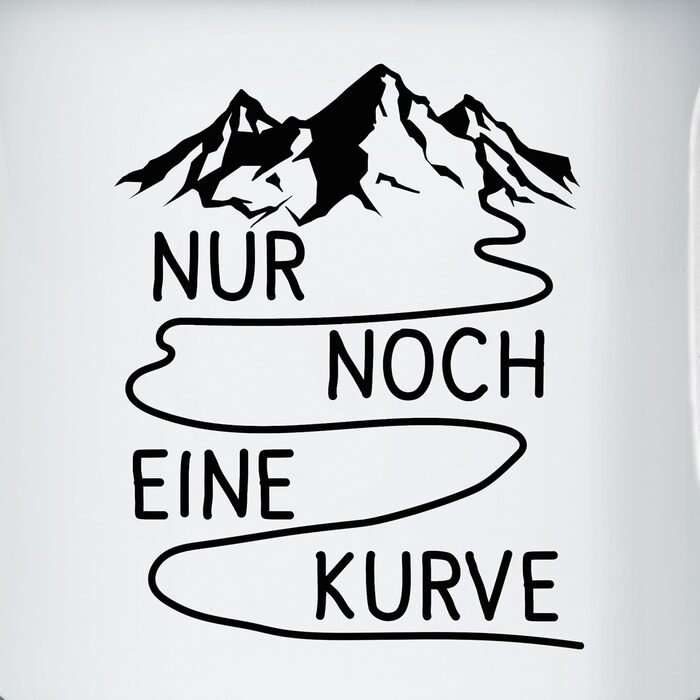 Емальована кружка - Піший туризм - Кружки - Просто ще один вигин - 300 мл - Білий Чорний - ентузіасти пішого туризму гірська кружка подарунок для туристів гори бляшана кружка для походів гори емальована кружка вигини 1 Білий Чорний