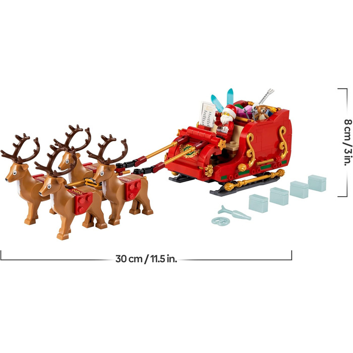 Конструктор LEGO Santa’s Sleigh Set 40499, 343 деталі, сани Санта-Клауса