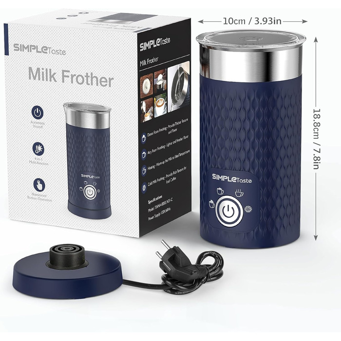 Піноутворювач для молока SIMPLETaste, електричний пароварка 4-в-1, автоматичний піноутворювач для гарячого та холодного молока та