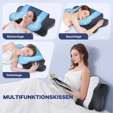 Подушка для шиї, подушка для голови, подушка для сну, подушка з піни з ефектом пам&39яті. Подушка для сну на боці, спині та животі, з наволочкою.