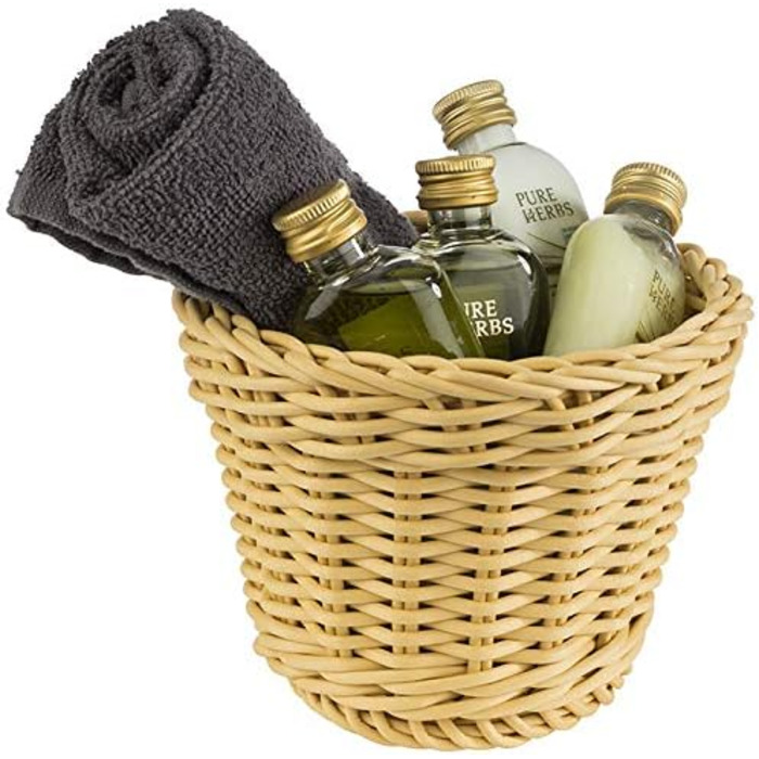 Кошик APS круглий Profi Line, бежевий плетений кошик, поліпропіленовий кошик, плетений контейнер, хлібний кошик, харчовий кошик, д