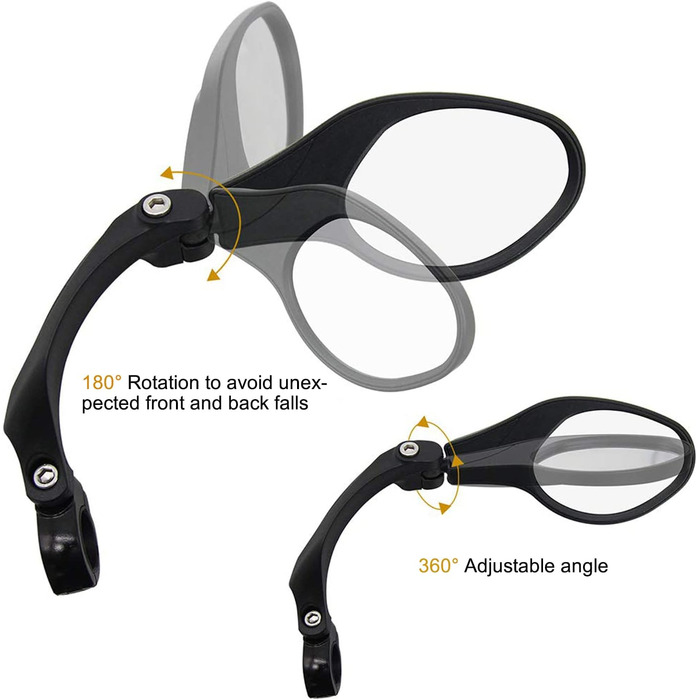 Дзеркало заднього виду Arkham Bicycle для мотоцикла HD з нержавіючої сталі, покоління 2.0 ( праве еліпс) овальної форми, 2 - праве