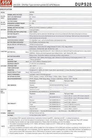 Рейка Модуль безперебійного ДБЖ постійного струму DUPS20, 20 24V 20A DIN-
