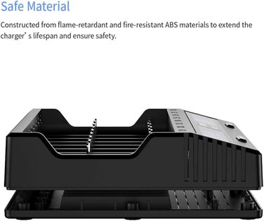 Швидкий зарядний пристрій XTAR VC8 3A USB з 8 відсіками, зарядний пристрій 21700 для акумуляторних батарей IMR 10440 16340 18650 26650 AAA AA C 5 Додатковий струм Заряджає 8 x 21700 Одночасно