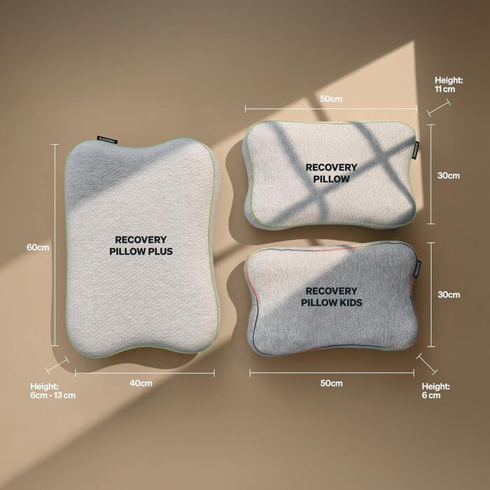 Підушка для відновлення BLACKROLL Recovery Pillow Plus (60x40 см), регульована по висоті, подушка для спокійного сну, ергономічна подушка для дому, подушка для шиї з віскозної піни з ефектом пам&39яті, зроблено в Німеччині