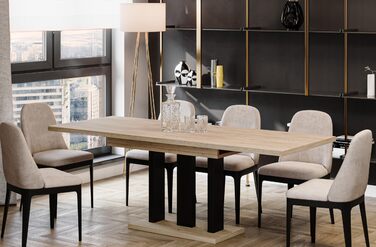 Обідній стіл Endo-Moebel Appia 130 см - 210 см розсувний стіл на підставці кухонний стіл синхронізоване висування Ніжки столу матові (дуб кремона)